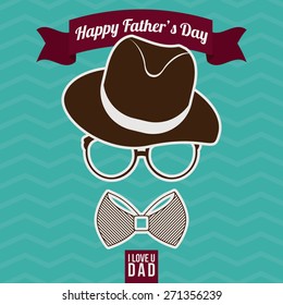 Happy fathers day card design, vector illustration.