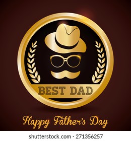 Happy fathers day card design, vector illustration.
