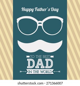 Happy fathers day card design, vector illustration.