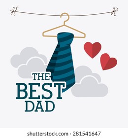 Happy fathers day card design, vector illustration.