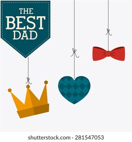 Happy fathers day card design, vector illustration.