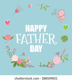 Happy fathers day card design with Big Tie. Vector Illustration.