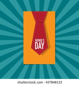 Happy fathers day card design with Big Tie