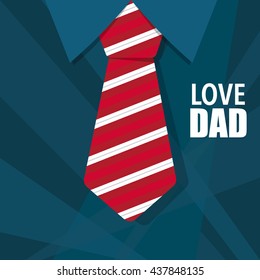Happy fathers day card design with Big Tie