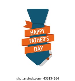 Happy fathers day card design with Big Tie