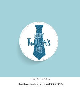 Happy fathers day card design with Big Tie. Vector Illustration.