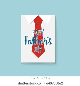 Happy fathers day card design with Big Tie. Vector Illustration.