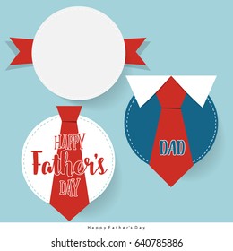 Happy fathers day card design with Big Tie. Vector Illustration.