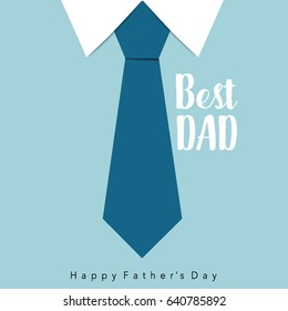 Happy fathers day card design with Big Tie. Vector Illustration.