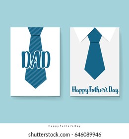 Happy fathers day card design with Big Tie. Vector Illustration.