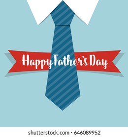 Happy fathers day card design with Big Tie. Vector Illustration.