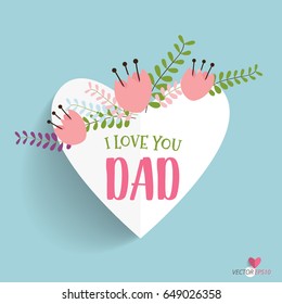 Happy fathers day card design. Vector Illustration.