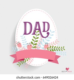 Happy fathers day card design. Vector Illustration.