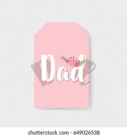 Happy fathers day card design. Vector Illustration.