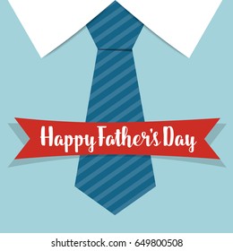 Happy fathers day card design with Big Tie. Vector Illustration.