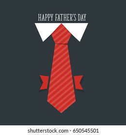Happy fathers day card design with Big Tie. Vector Illustration.