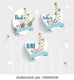 Happy fathers day card design. Vector Illustration.
