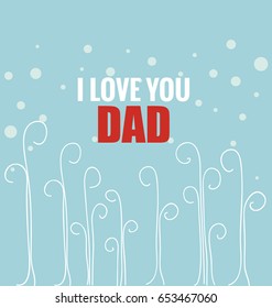 Happy fathers day card design. Vector Illustration