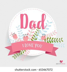 Happy fathers day card design. Vector Illustration.