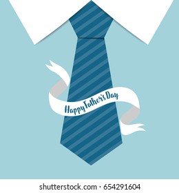 Happy fathers day card design with Big Tie. Vector Illustration.