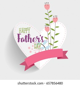 Happy fathers day card design. Vector Illustration.
