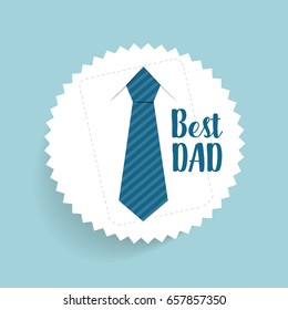 Happy fathers day card design with Big Tie. Vector Illustration.