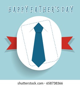 Happy fathers day card design with Big Tie. Vector Illustration.