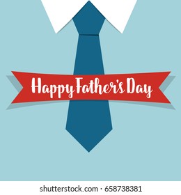 Happy fathers day card design with Big Tie. Vector Illustration.