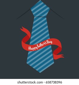 Happy fathers day card design with Big Tie. Vector Illustration.