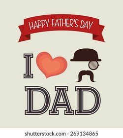Happy fathers day card  design,vector illustration.