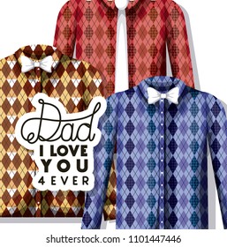 happy fathers day card with elegant shirts