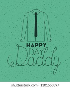 happy fathers day card with elegant shirt and tie
