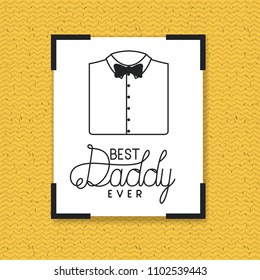 happy fathers day card with elegant shirt and bowtie