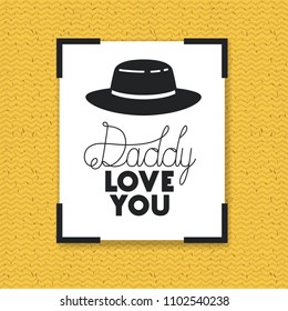 happy fathers day card with elegant hat