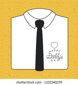 happy fathers day card with elegant shirt and tie