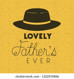 happy fathers day card with elegant hat