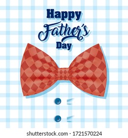happy fathers day card with elegant bowtie vector illustration design