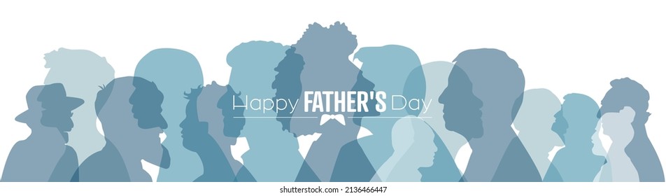 Happy Father's Day card. Flat vector illustration.