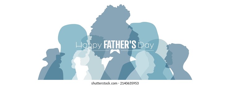 Happy Father's Day card. Flat vector illustration.