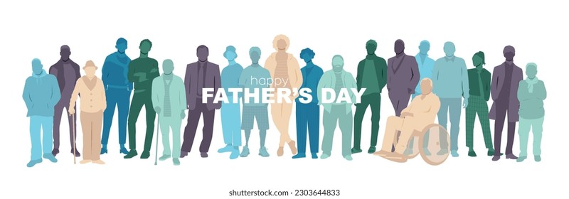 Happy Father's Day card. Flat vector illustration.