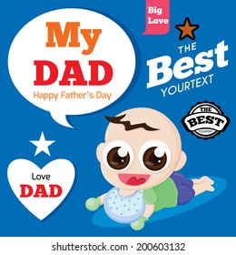 Happy father's day card with font, typography 