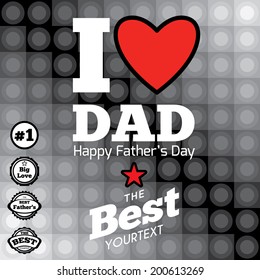 Happy father's day card with font, typography 