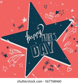 Happy Father's day card full vector elements