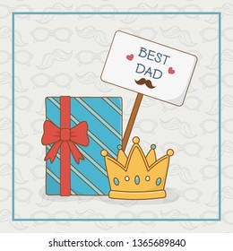 happy fathers day card with gift box