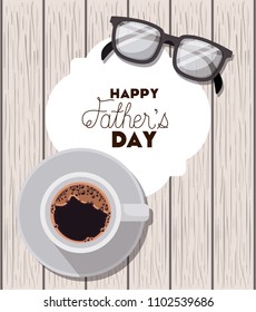 happy fathers day card with glasses