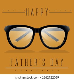Happy fathers day card with a glasses - Vector illustration