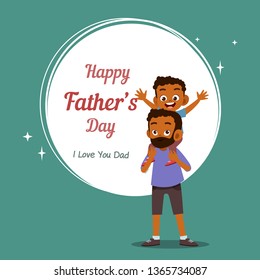 happy fathers day card greeting vector illustration