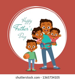 happy fathers day card greeting vector illustration