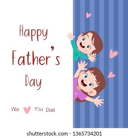 happy fathers day card greeting vector illustration