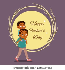 happy fathers day card greeting vector illustration